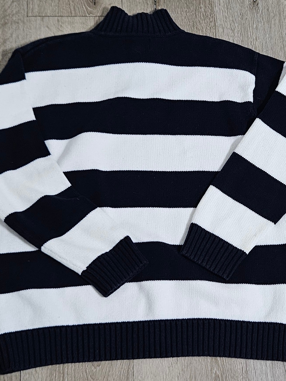 ralph lauren nautical sweater Womens Navy White Stripe Petite Large - Picture 6 of 9